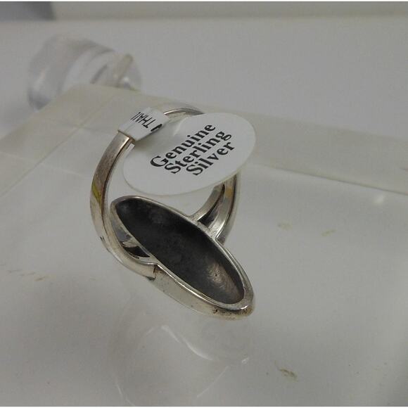 Handmade Tribal Band Ring in Sterling Silver, Size 7 Vintage Statement Jewelry - Picture 8 of 10